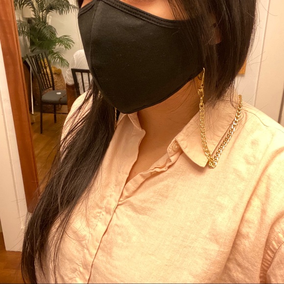 18k Gold Plated Curb Mask Chain - Picture 8 of 9